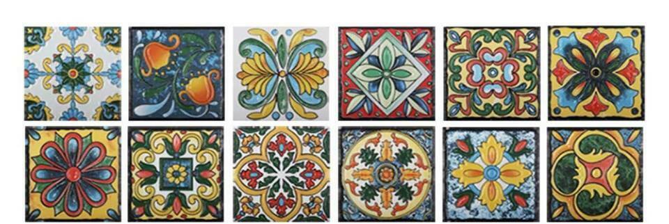 100pcs/box Retro Vintage Antique Tiles 3D Bathroom Kitchen Dining Room Home Deco