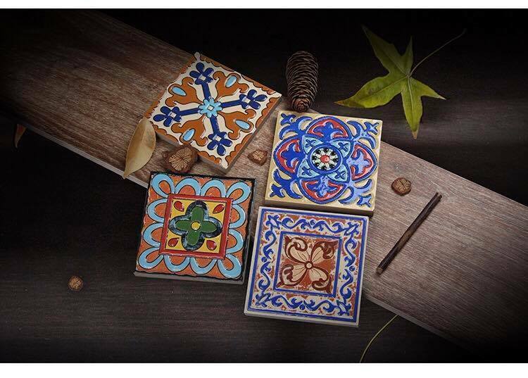 100pcs/box Retro Vintage Antique Tiles 3D Bathroom Kitchen Dining Room Home Deco