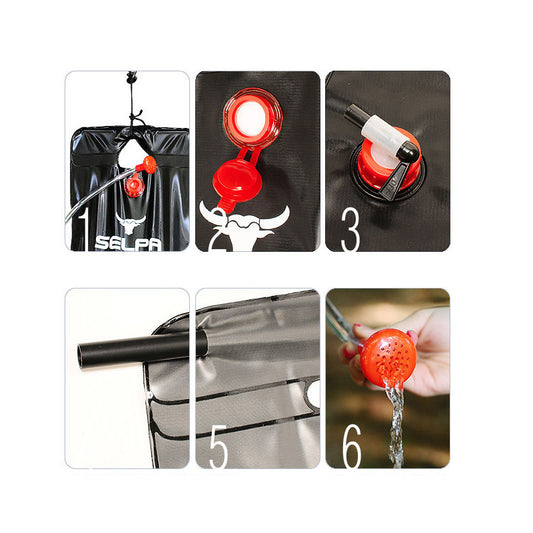 Selpa 20L 户外露营太阳能加热水管营地太阳能淋浴包便携包