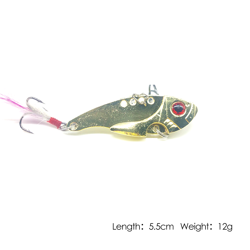 6Pcs 12g Fishing Switchblade Blade VIBE VIB Metal Lures 55mm Bream Bass