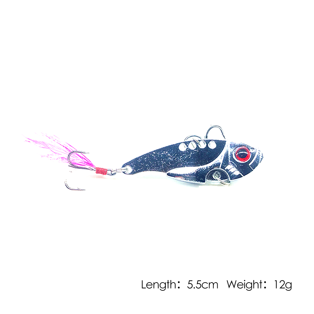6Pcs 12g Fishing Switchblade Blade VIBE VIB Metal Lures 55mm Bream Bass