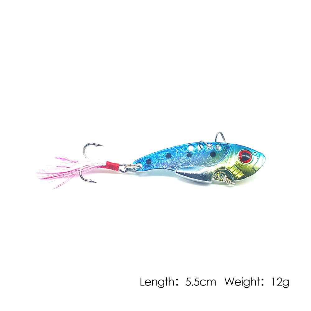 6Pcs 12g Fishing Switchblade Blade VIBE VIB Metal Lures 55mm Bream Bass
