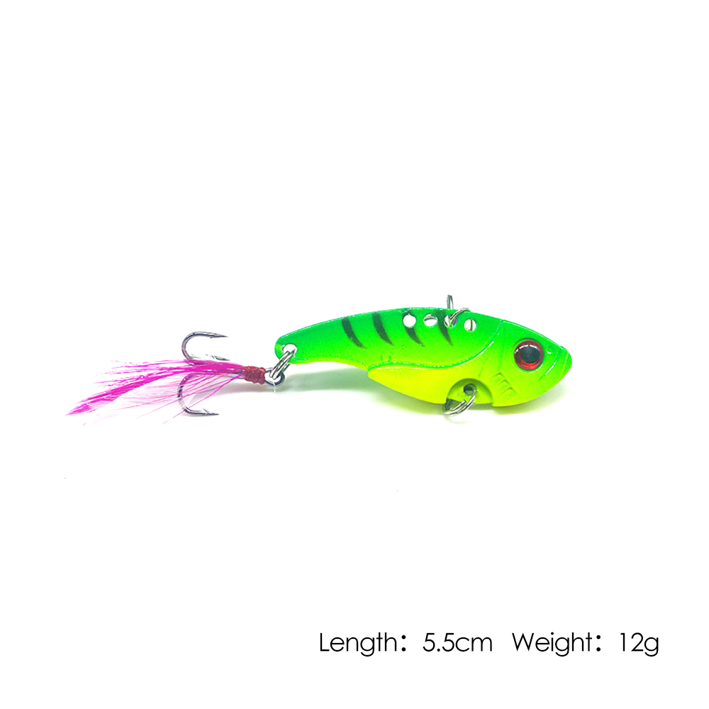 6Pcs 12g Fishing Switchblade Blade VIBE VIB Metal Lures 55mm Bream Bass