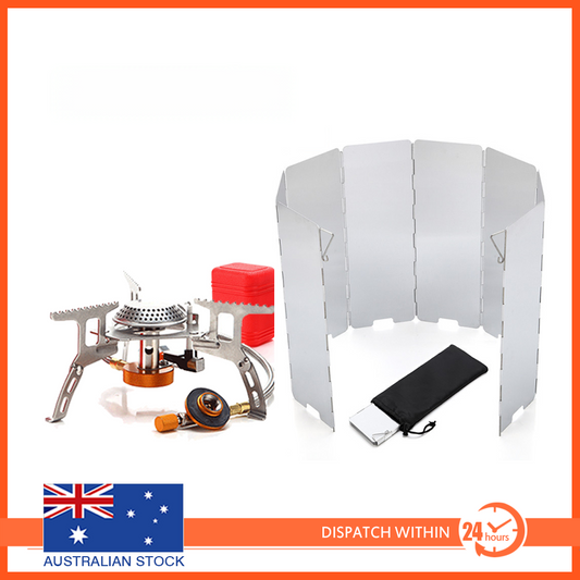 户外野餐燃气喷射便携式炉具带挡风玻璃露营