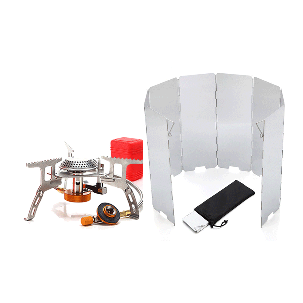 Outdoor Picnic Gas Jet Portable Stove with windshield Screen Camping