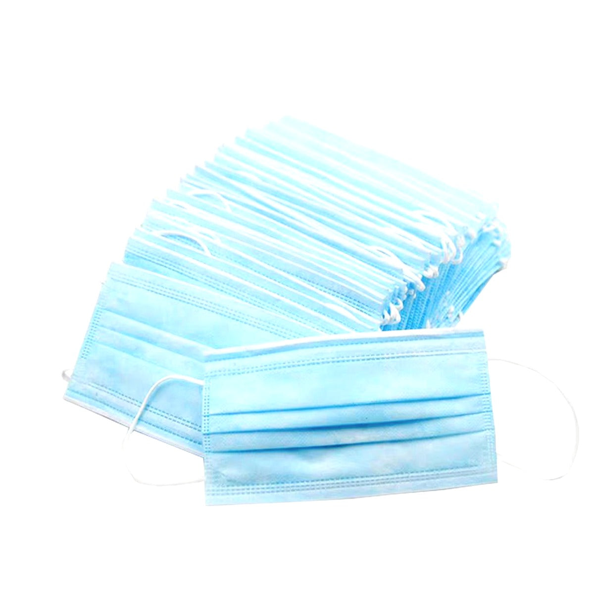50 片装三层一次性口罩(带弹性耳带)