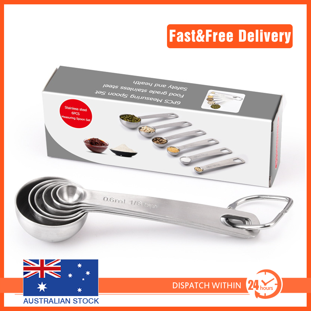 Measuring Spoons Set 6pcs 304 Stainless Steel with Engraved Measurements