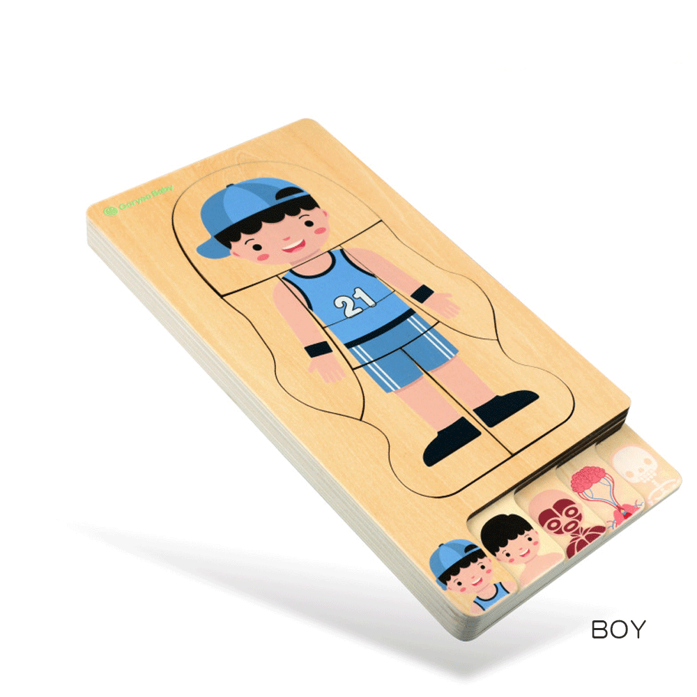 Montessori Wooden Body Puzzle Educational Toy for Kids Learning Anatomy