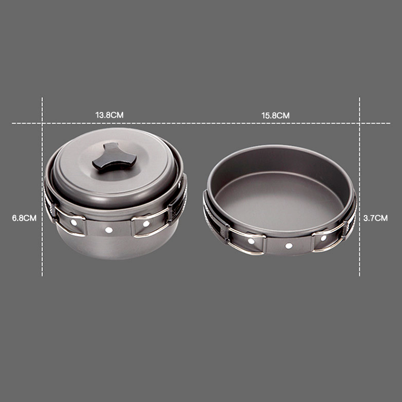 8Pcs Outdoor Cooking Camping Hiking Cookware Set DS-200