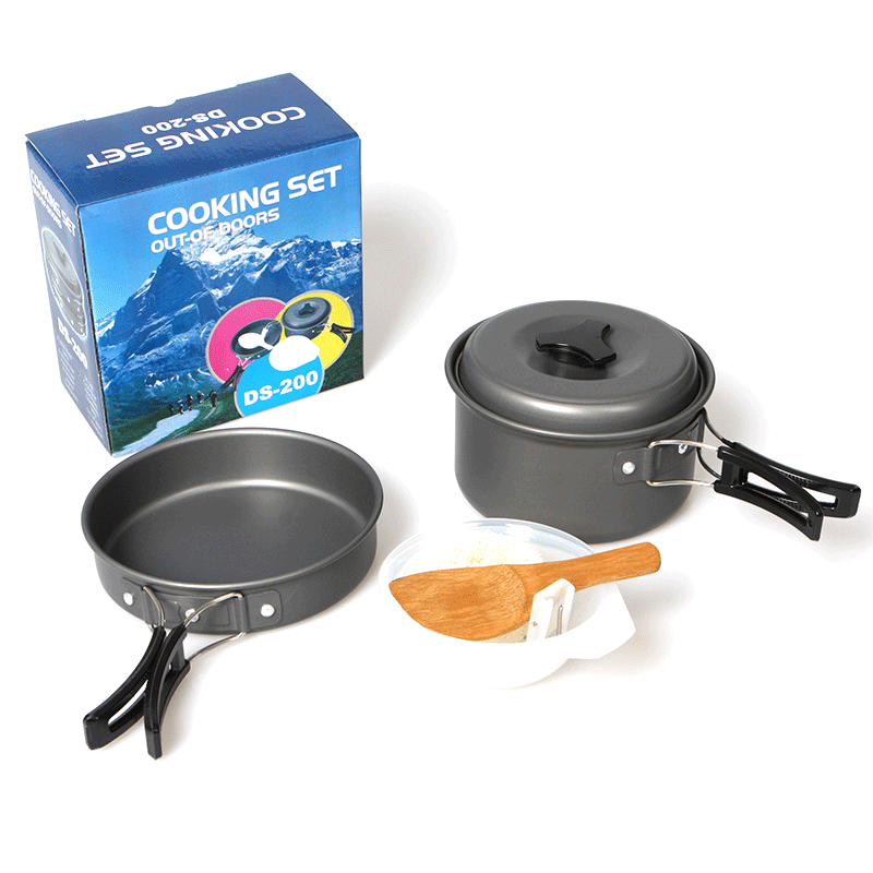 8Pcs Outdoor Cooking Camping Hiking Cookware Set DS-200