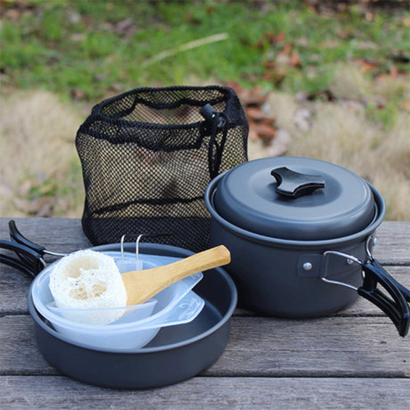 8Pcs Outdoor Cooking Camping Hiking Cookware Set DS-200