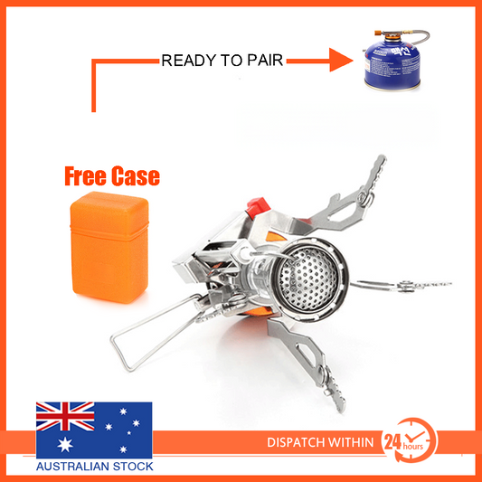 户外野餐燃气炉便携式背包露营徒步迷你炉具银色