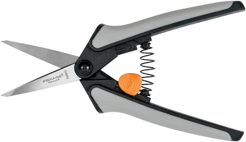 Fiskars Micro-Tip Pruning Shears: 6” Sharp Scissors, Non-Stick, Precision-Ground