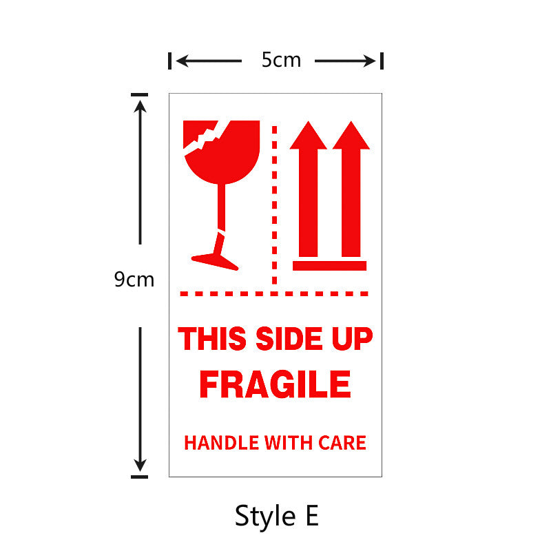 120X Fragile Sticker 90*50mm Handle Care Warning Label Stickers 5 Styles