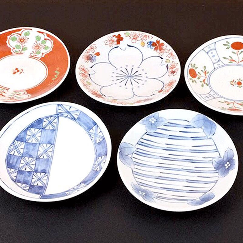 5 Piece Ceramic Cherry Blossom Dining Set Plates Home Kitchen Dinnerware Japan