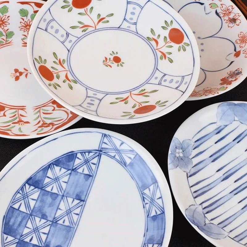 5 Piece Ceramic Cherry Blossom Dining Set Plates Home Kitchen Dinnerware Japan