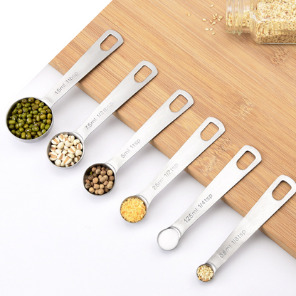 Measuring Spoon 6PCS/1Set Tea Scoop Teaspoon Baking Cooking Kitchen Spoons Tool