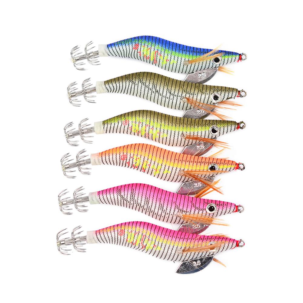 6 SQUID JIGS LURE 3.0 EGI GLOW TAIL Tackle Calamari Squid Jig Fishing Lures