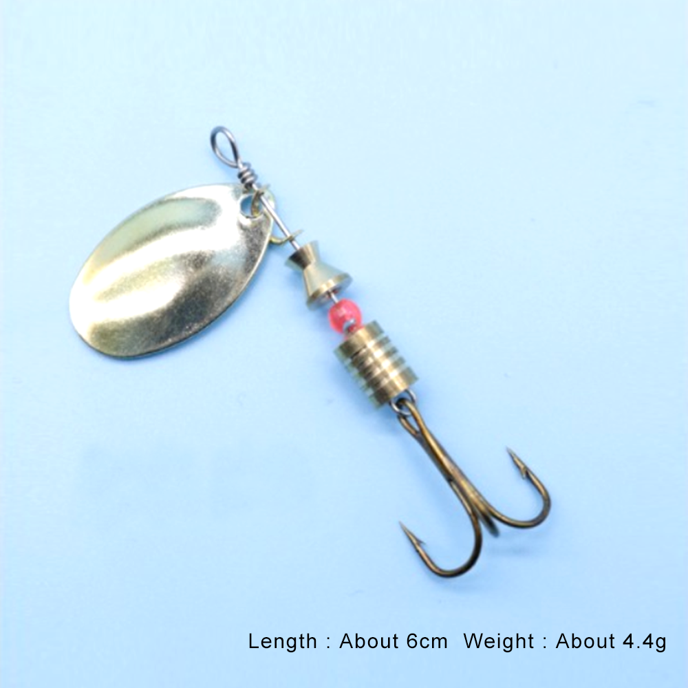 10 件装金属旋转鱼饵勺形切片旋转钓具钩饵铸造