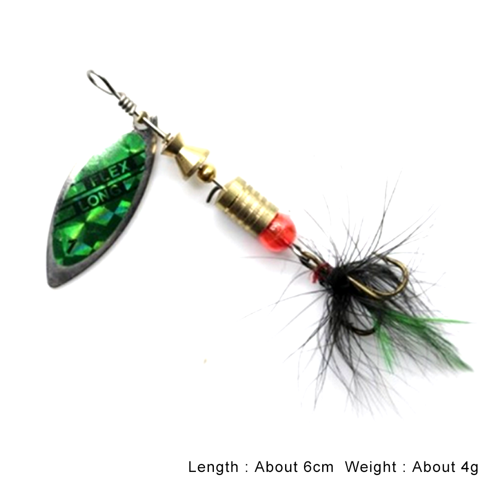 10 件装金属旋转鱼饵勺形切片旋转钓具钩饵铸造