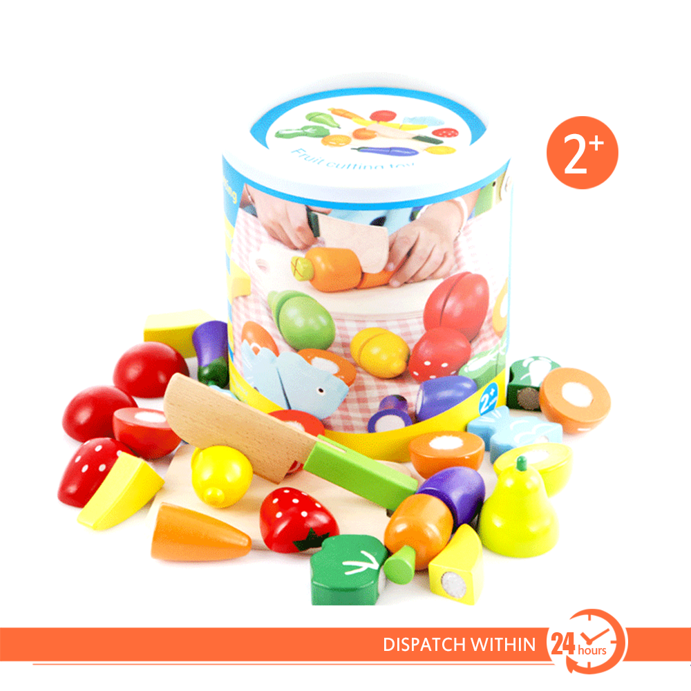 13pcs Wooden Kitchen Toys Cutting Fruit Vegetable Kids Play Set