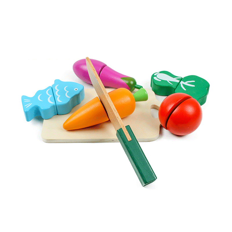 13pcs Wooden Kitchen Toys Cutting Fruit Vegetable Kids Play Set
