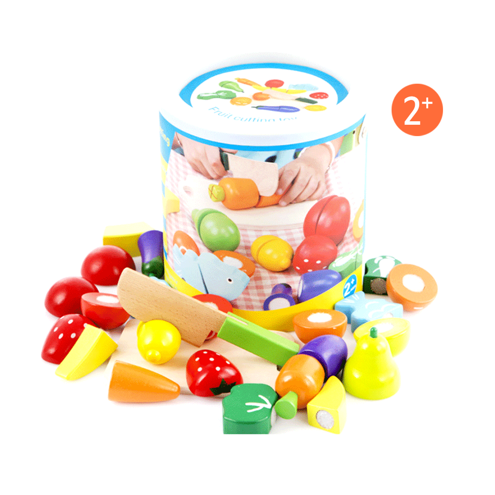 13pcs Wooden Kitchen Toys Cutting Fruit Vegetable Kids Play Set