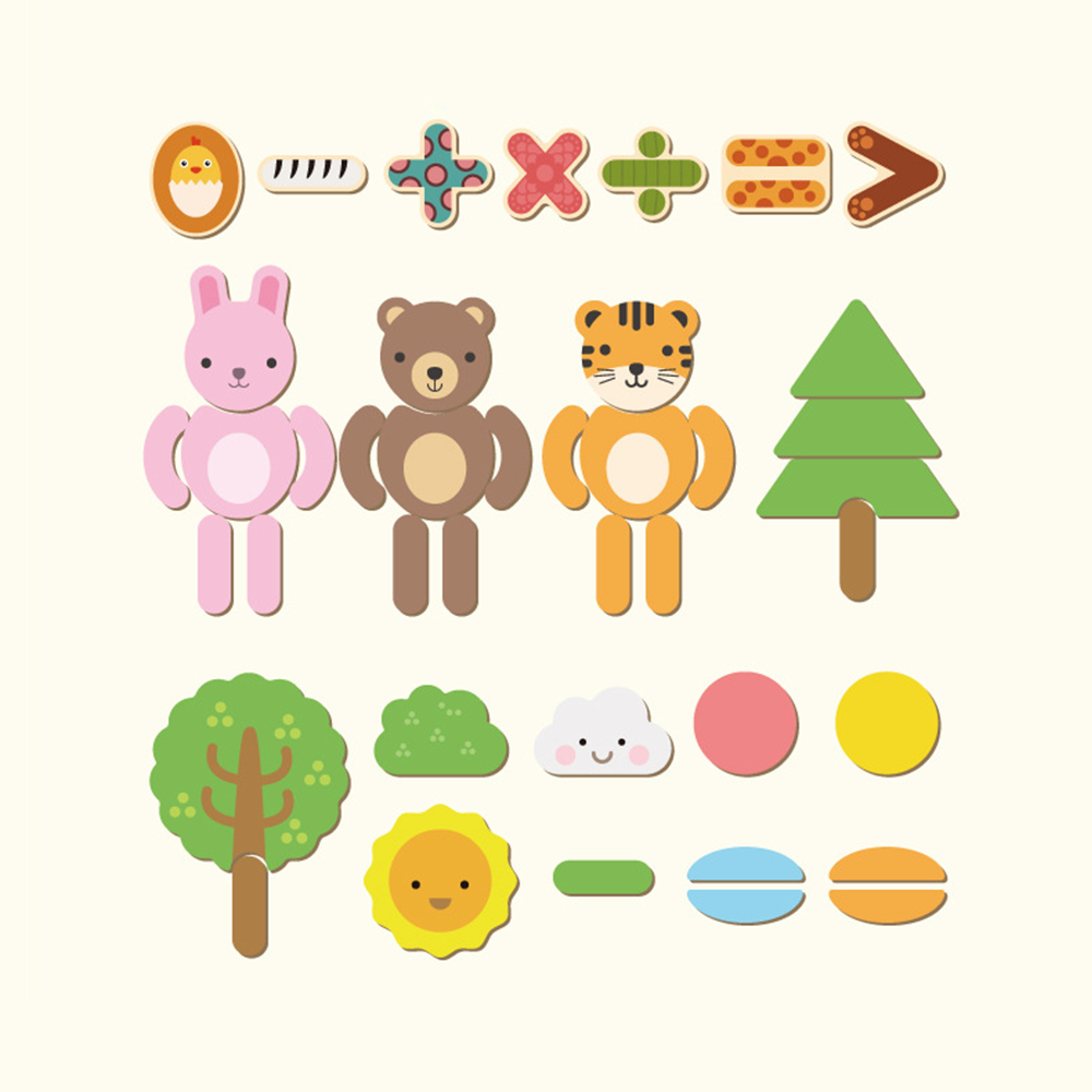 Wooden Magnet Whiteboard Multicolor Jigsaw Puzzle Kids Toy Games Number