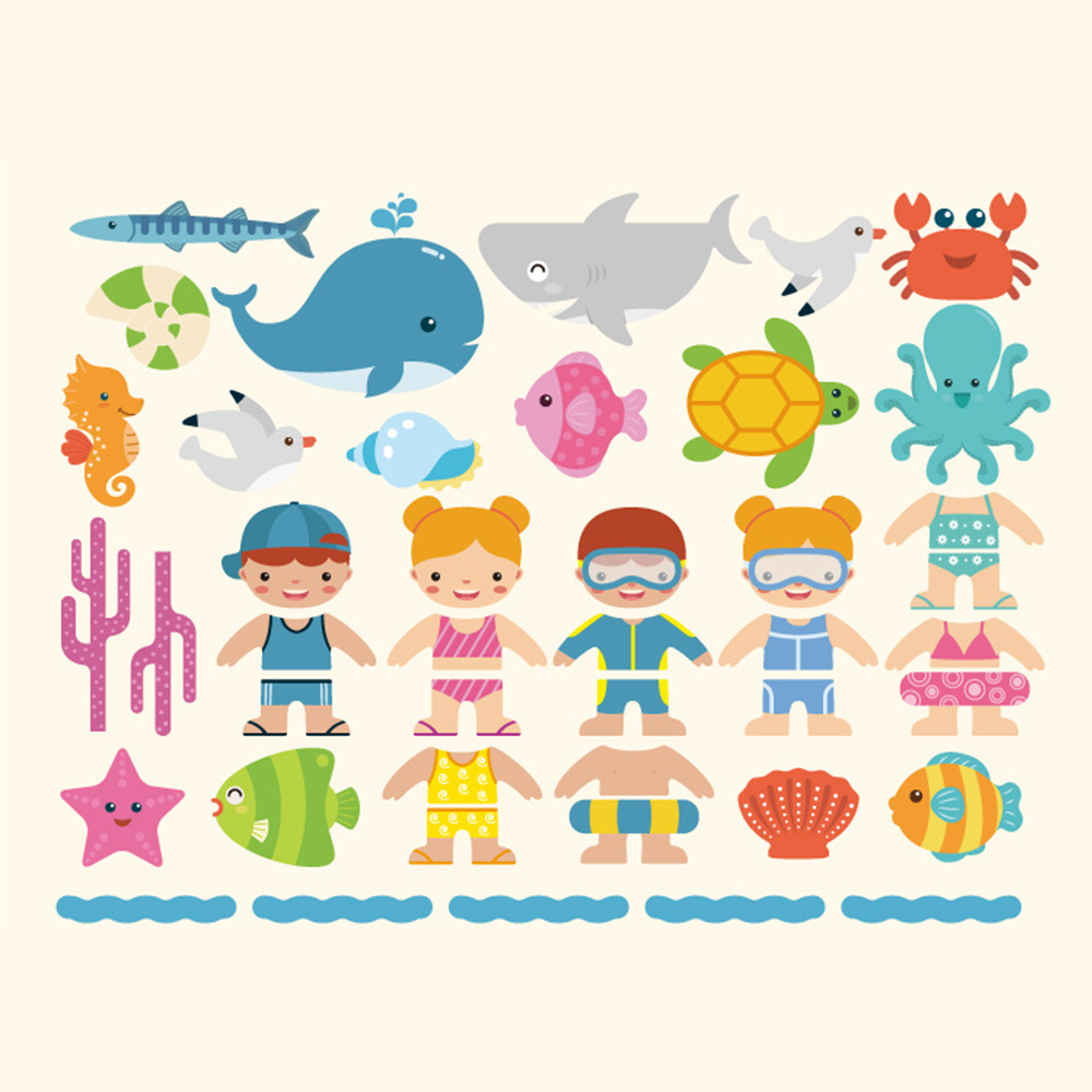 Wooden Magnet Whiteboard Multicolor Jigsaw Puzzle Kids Toy Games Beach Sea