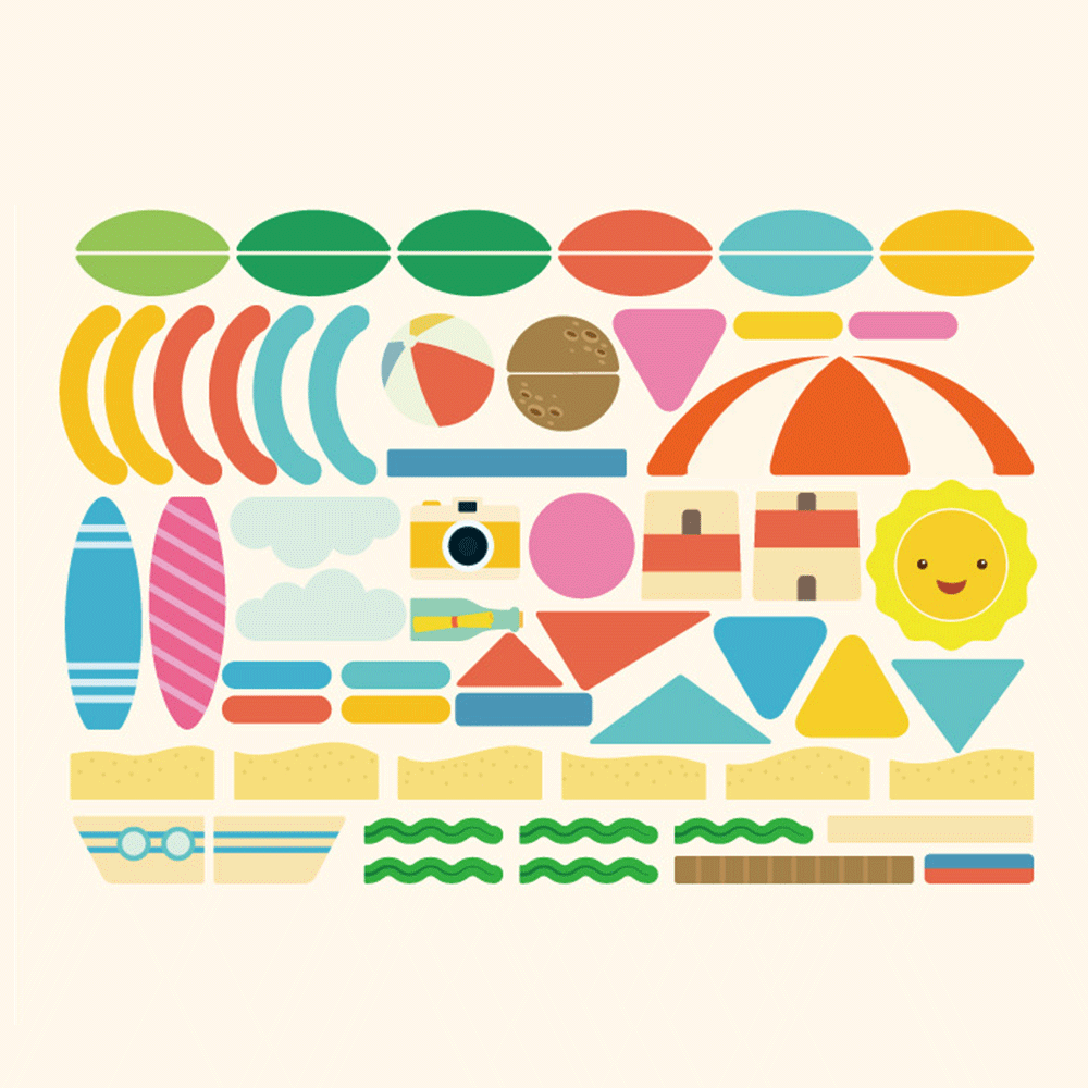 Wooden Magnet Whiteboard Multicolor Jigsaw Puzzle Kids Toy Games Beach Sea