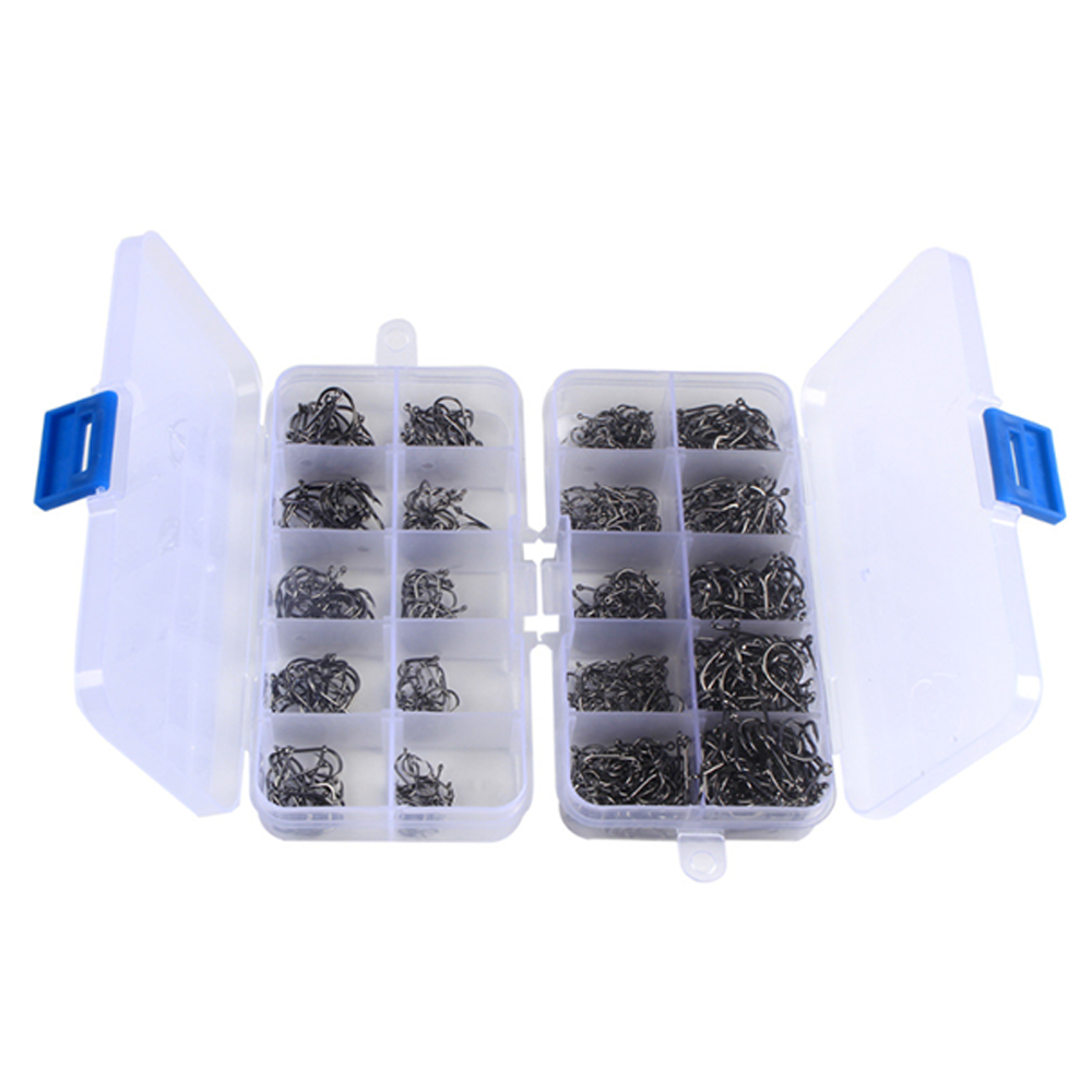 500Pcs/set Assorted Fishing Sharpened Hooks Lure Tackle Perforated 3#~12#