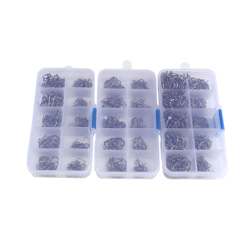 500Pcs/set Assorted Fishing Sharpened Hooks Lure Tackle Perforated 3#~12#