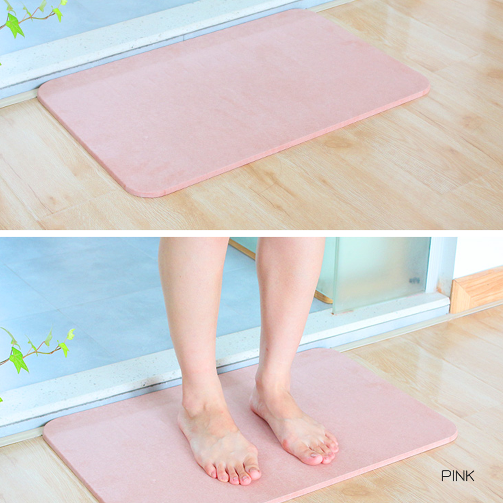 快干吸水硅藻土浴室垫-M-粉色