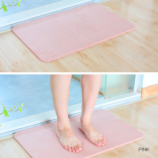 快干吸水硅藻土浴室垫-M-粉色