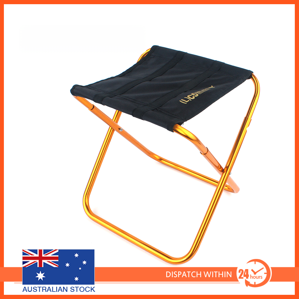 Camping Aluminium Alloy Folding Stool Portable Foldable Fishing Chair up to 100kg