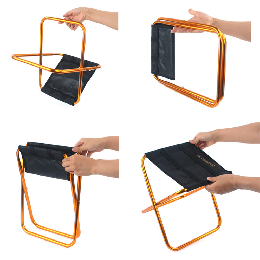 Camping Aluminium Alloy Folding Stool Portable Foldable Fishing Chair up to 100kg