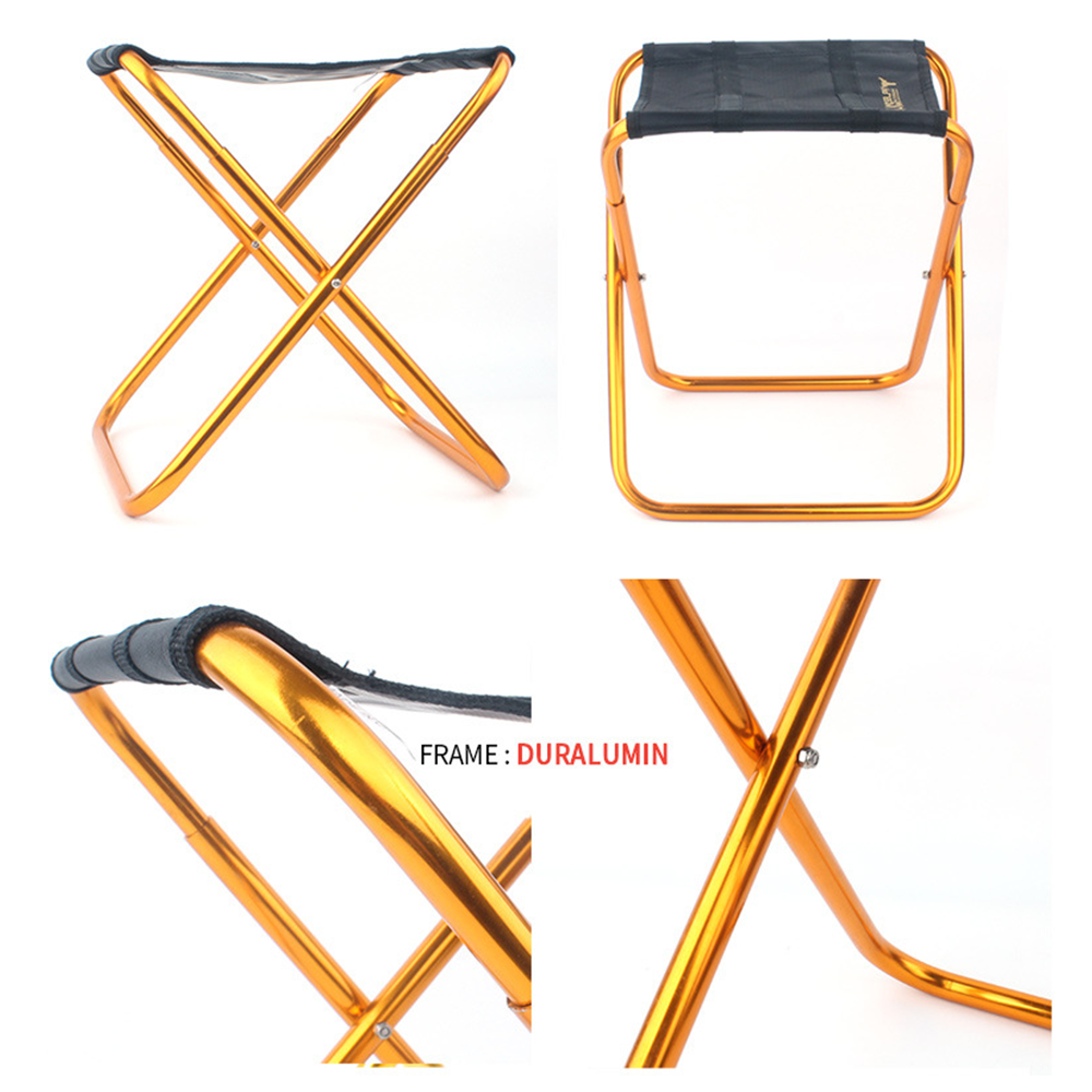 Camping Aluminium Alloy Folding Stool Portable Foldable Fishing Chair up to 100kg