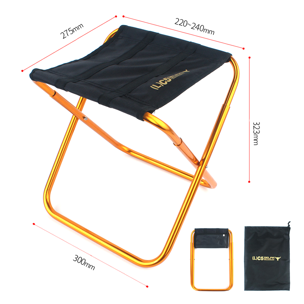 Camping Aluminium Alloy Folding Stool Portable Foldable Fishing Chair up to 100kg