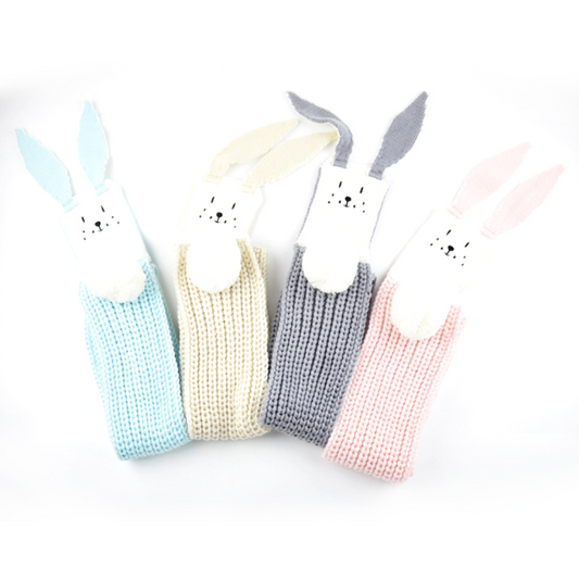 儿童保暖围巾 可爱宝宝小孩男孩女孩兔子针织围巾 脖套保暖冬季