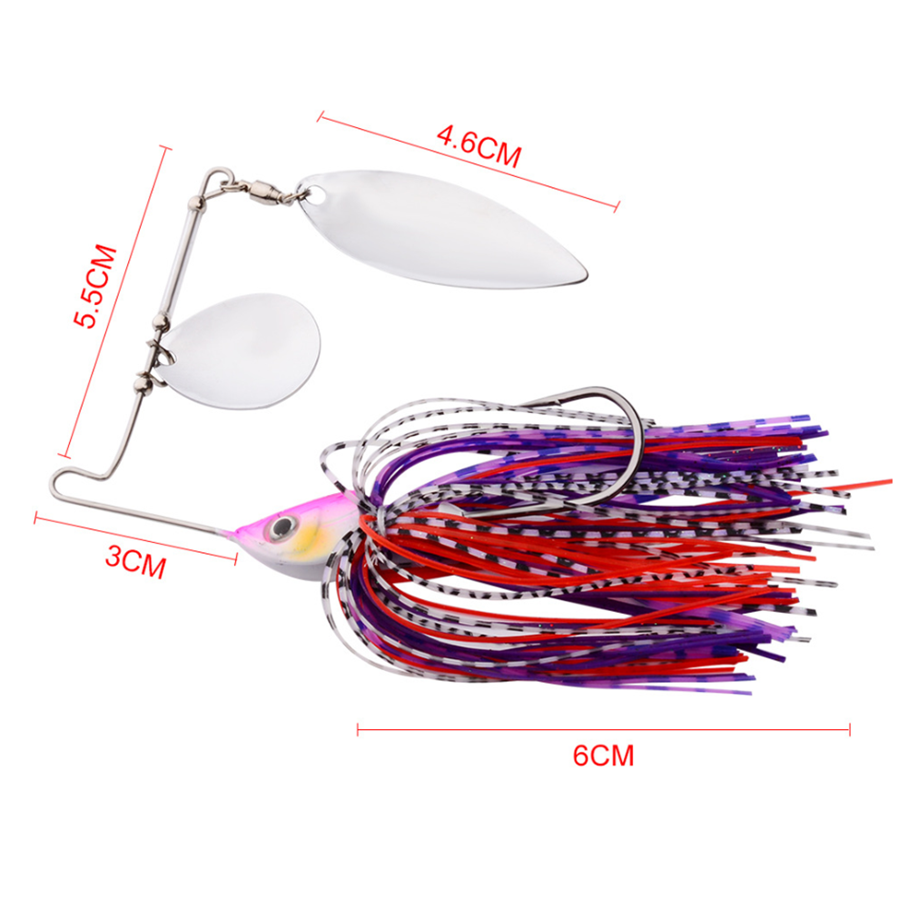 5x Metal Spinning Fishing Lures buzzbait Spinner Tackle Bait Casting DW374