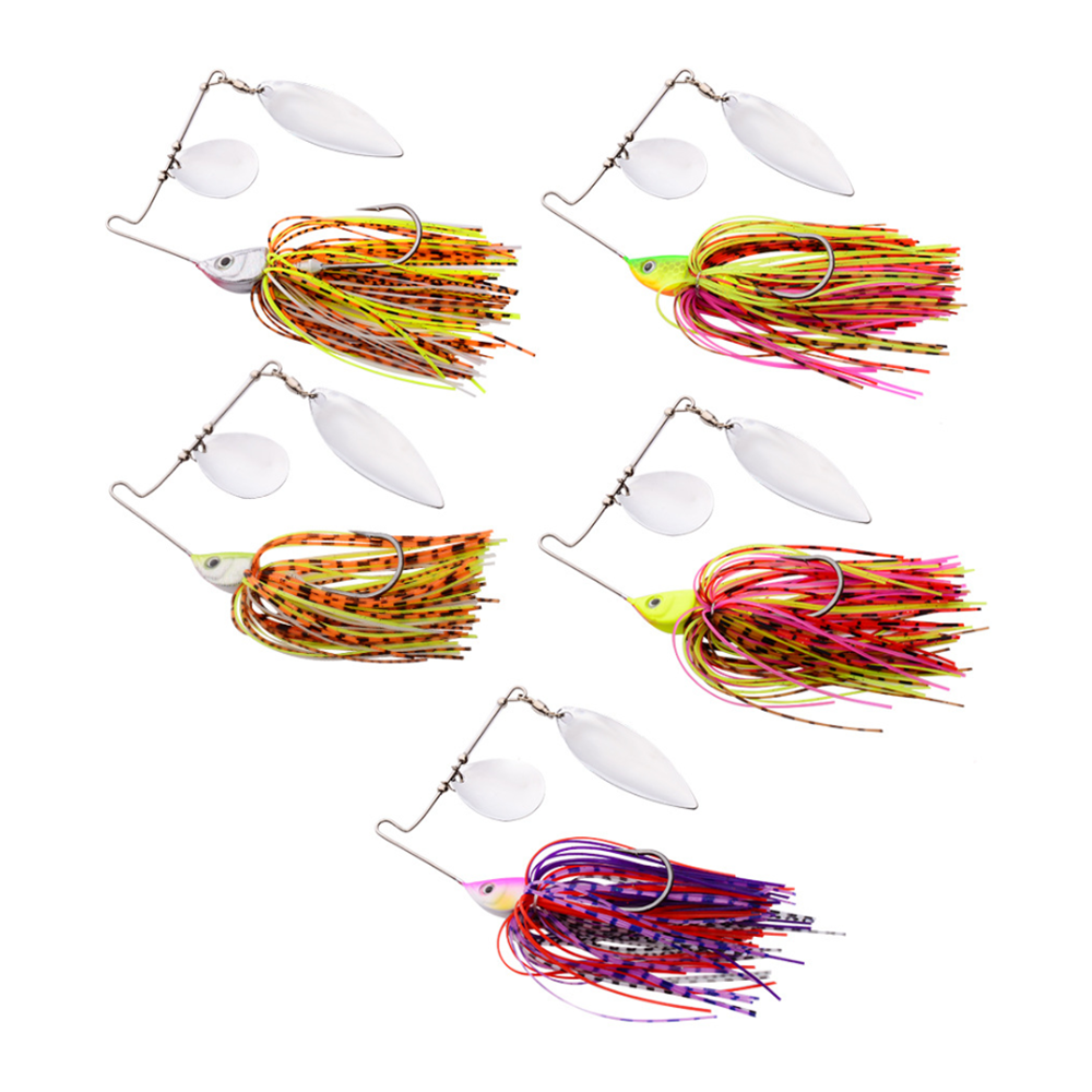 5x Metal Spinning Fishing Lures buzzbait Spinner Tackle Bait Casting DW374