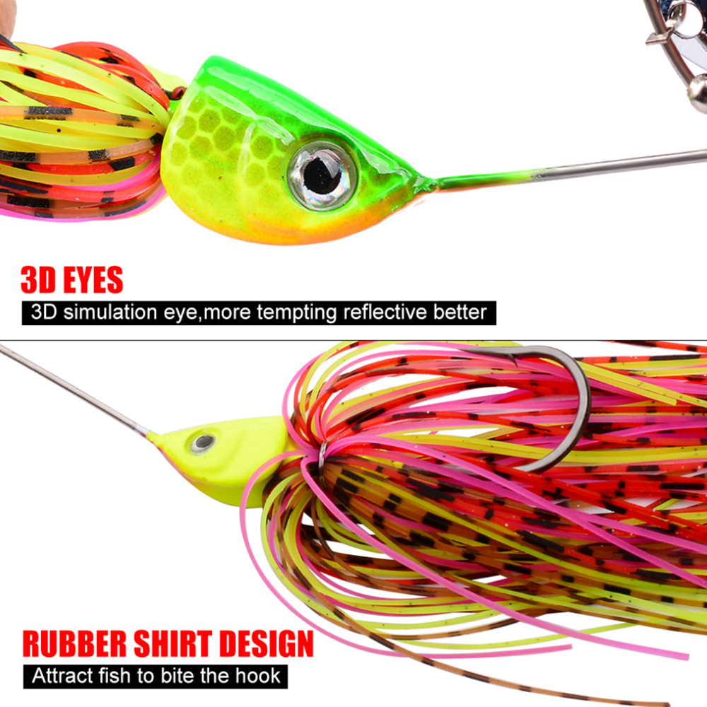 5x Metal Spinning Fishing Lures buzzbait Spinner Tackle Bait Casting DW374