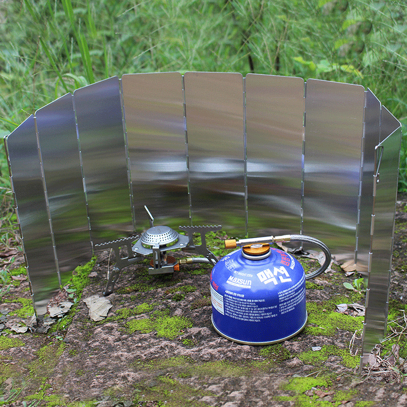 10 Plates Fold Camping Cooker Gas Stove Wind Shield Screen