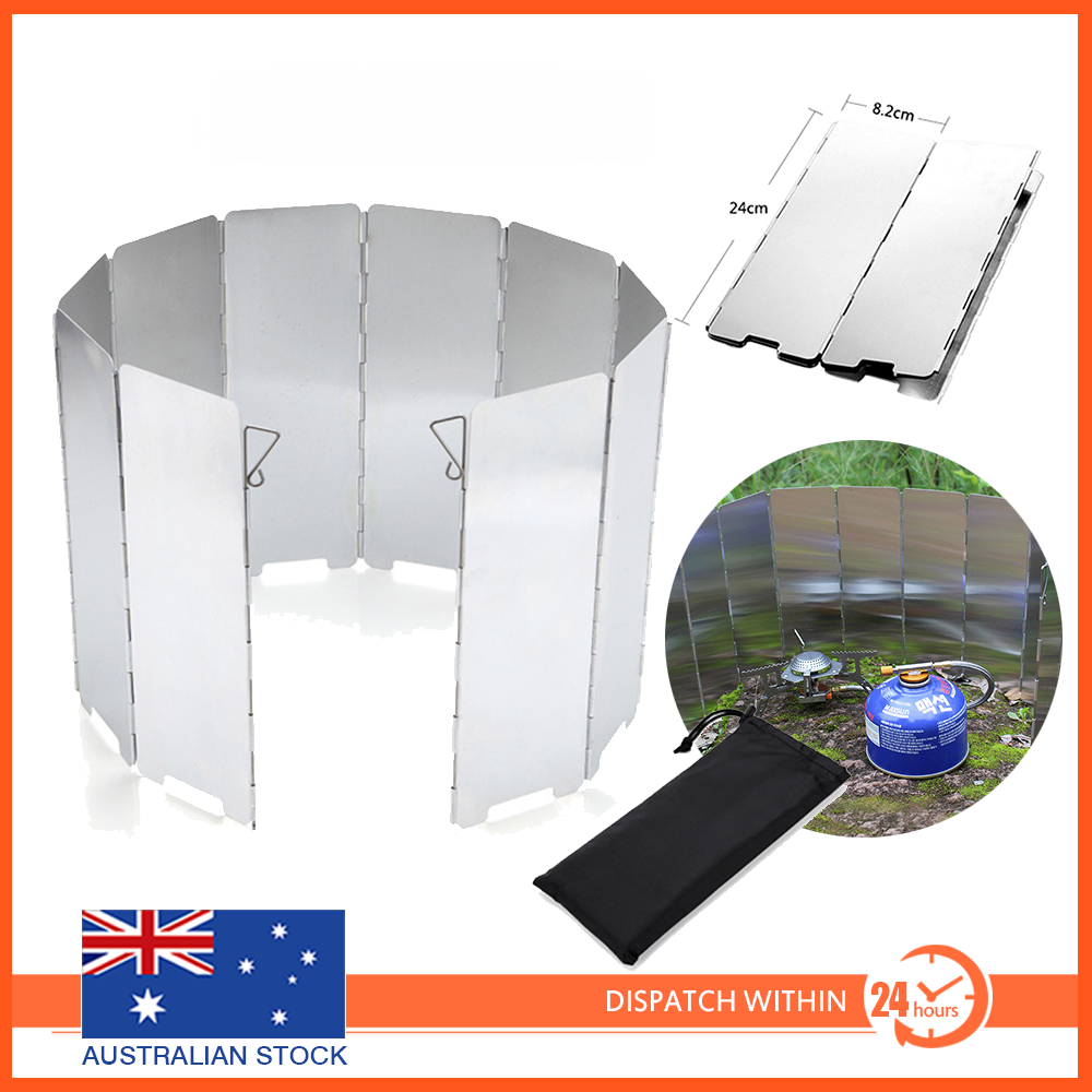 10 Plates Fold Camping Cooker Gas Stove Wind Shield Screen