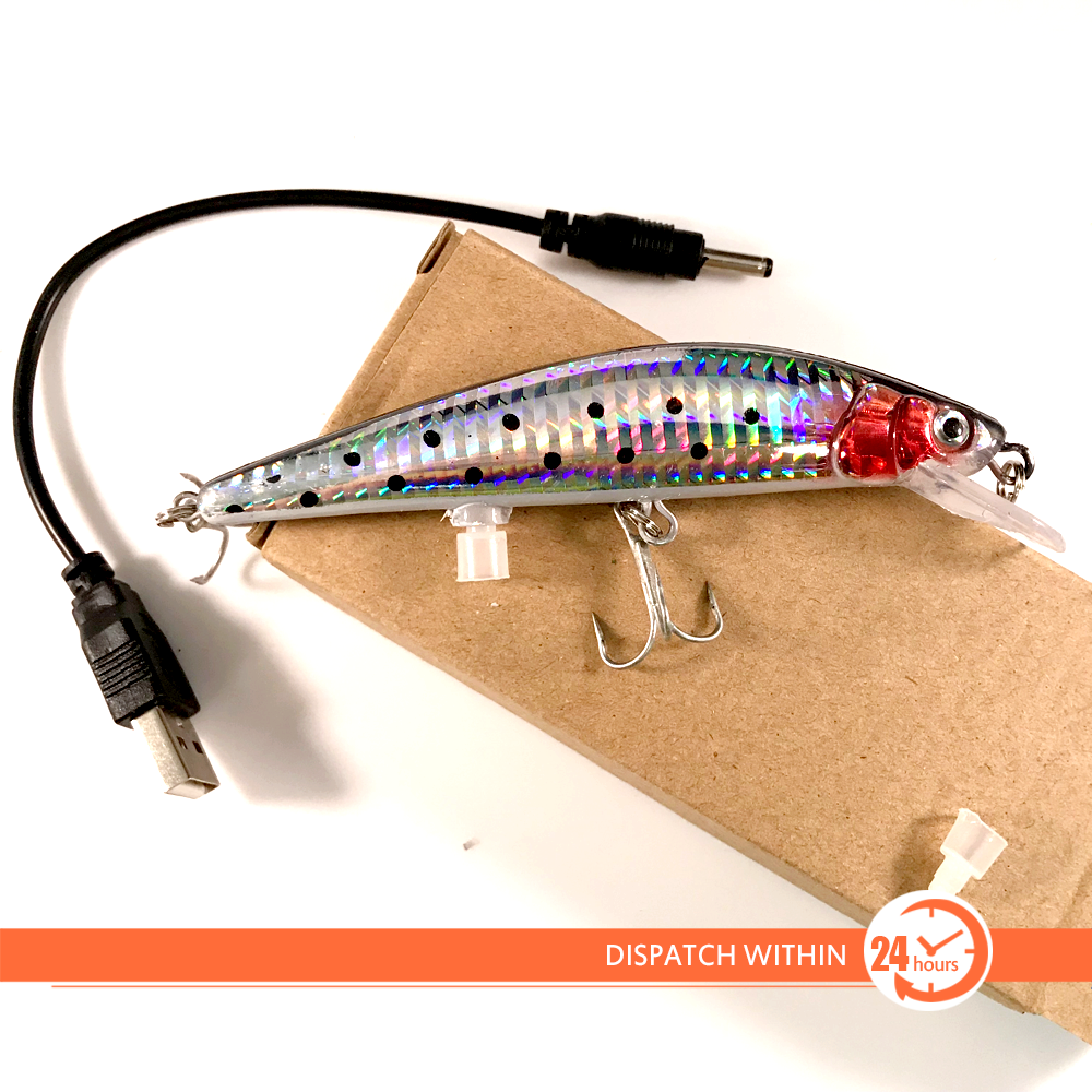 USB Rechargeable Twitching Fishing Lures Bait Light Buzzing Lure Fish with hooks