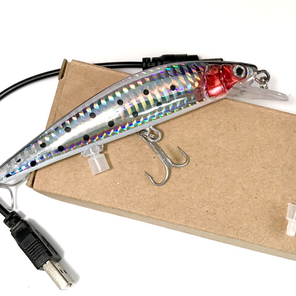USB Rechargeable Twitching Fishing Lures Bait Light Buzzing Lure Fish with hooks