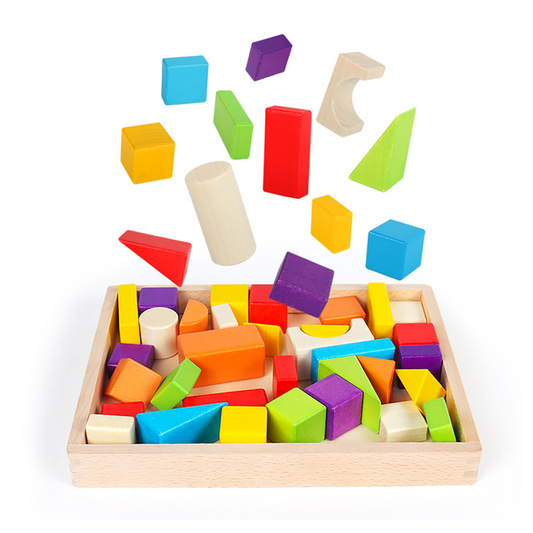 木制积木 30 块积木玩具木质套装 儿童运动技能圆形 3 岁以上