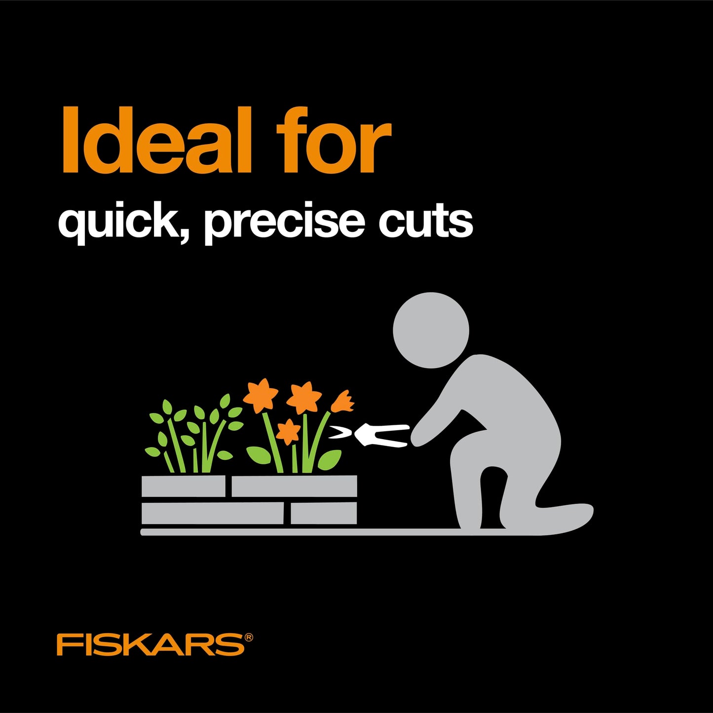 Fiskars Micro-Tip Pruning Shears: 6” Sharp Scissors, Non-Stick, Precision-Ground