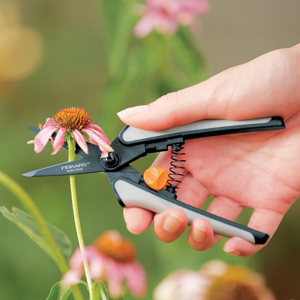 Fiskars Micro-Tip Pruning Shears: 6” Sharp Scissors, Non-Stick, Precision-Ground