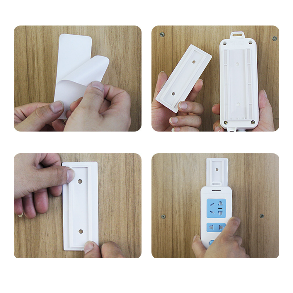 Wall-Mounted Sticker Punch-Free Plug Fixer Home Self-Adhesive Socket Fixer Cable